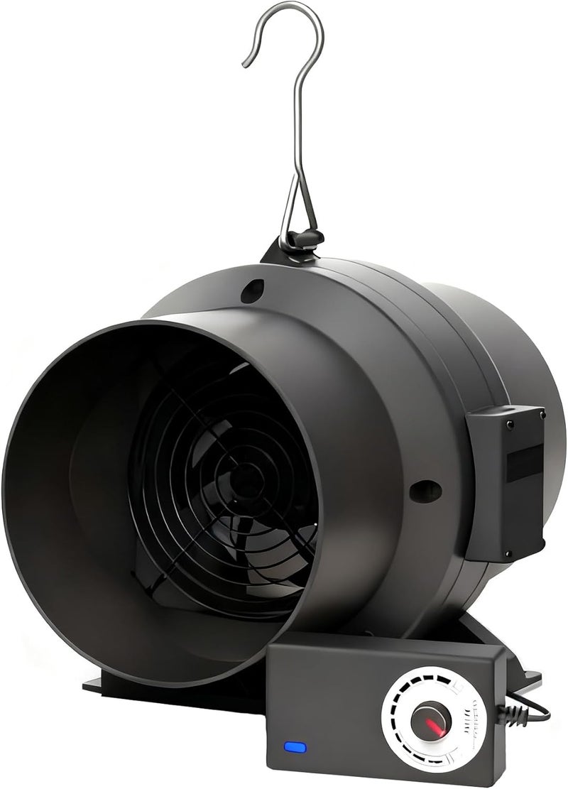 MELONFARM 6" 260 CFM Inline Duct Fan with E12 Speed Controller, Ventilation Exhaust Fan for Cooling Booster, Grow Tents, Hydroponics - Image 1